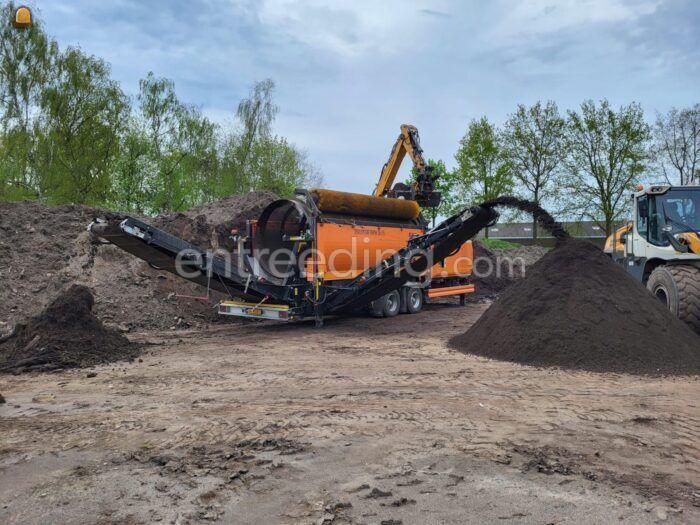 Mobiele trommelzeef op wielen