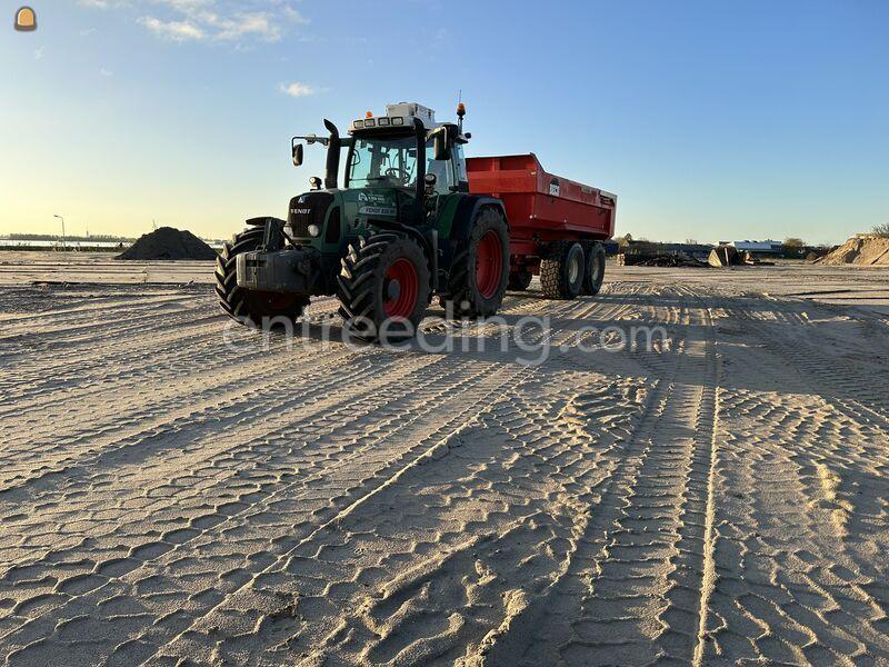 Fendt 820 + kipper, kilver,