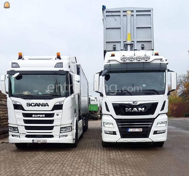 Transporteren van containers, rijplaten en schotten, kipperopleggers